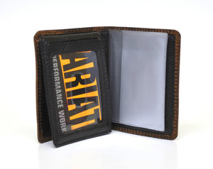 Ariat Performance Work Bi-fold Flipcase Dark Brown Leather Wallet