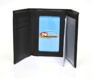 Nocona Brown Leather Cross Trifold Wallet