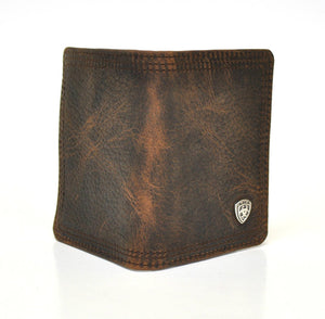 Ariat Performance Work Bi-fold Flipcase Dark Brown Leather Wallet