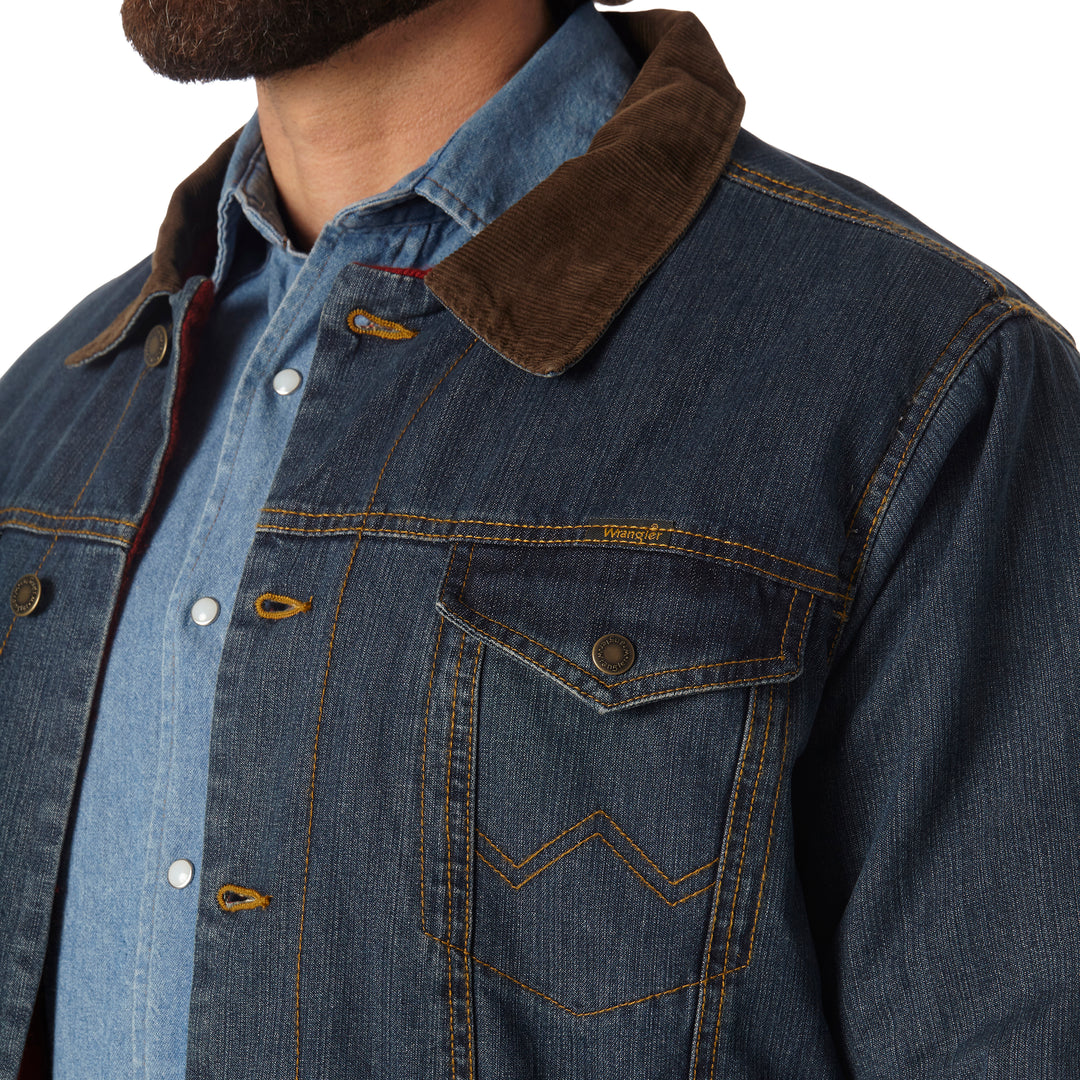 Wrangler Men's Blanket Lined Denim Jacket Rustic
