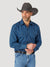 Wrangler Men's Silver Edition Long Sleeve Snap Shirt Blue