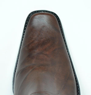 Baronett Noah Men's Dual Zipper Brown Leather Dress Boots