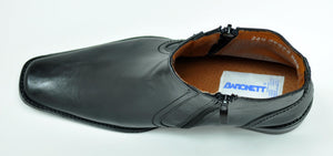Baronett Noah Men's Dual Zipper Black Leather Dress Boots