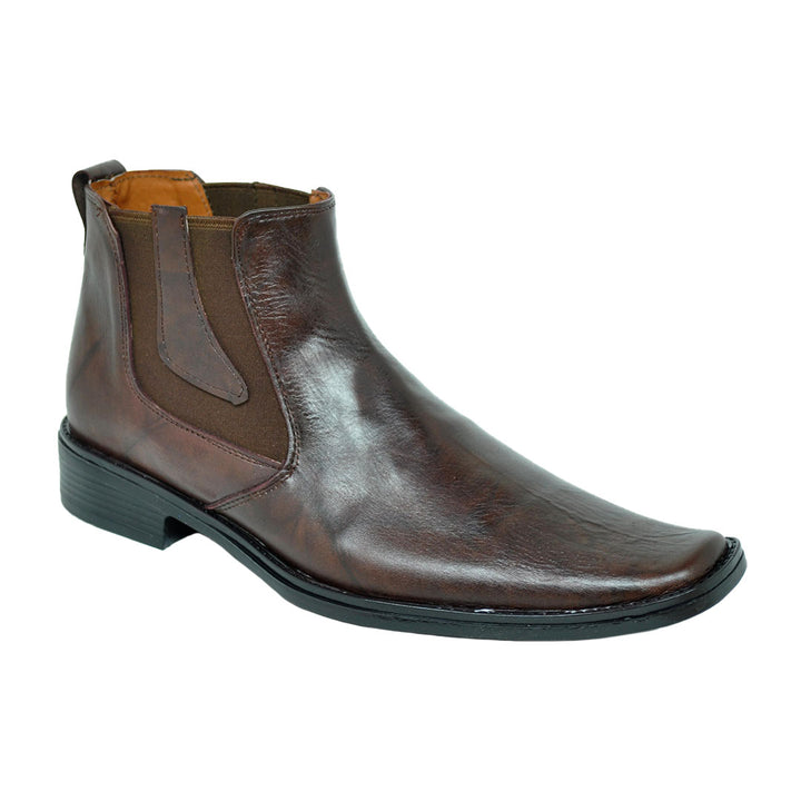 Aaron Men's Brown Leather Dress Half Boots