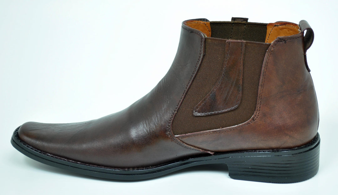 Aaron Men's Brown Leather Dress Half Boots