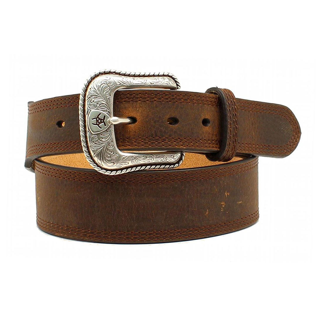 Slide Ratchet Belt with Animal Eagle Head Buckle Western Cowboy Floral  Engraved Embossed Leather Strap for Dress Jeans(115cm/waist:39, Brown)