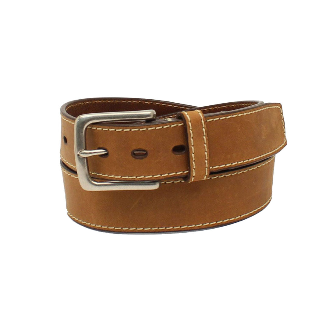 Ariat Men's Embossed Logo Brown Leather Belt