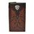 Ariat Concho Leather Tooled Western Brown Rodeo Wallet
