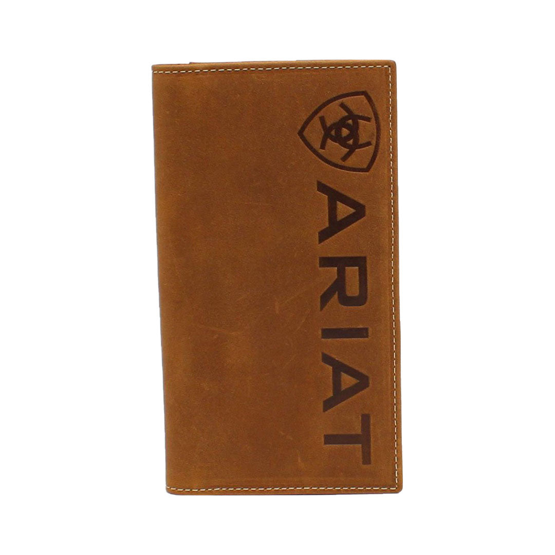 Ariat Logo Medium Brown Leather Rodeo Wallet