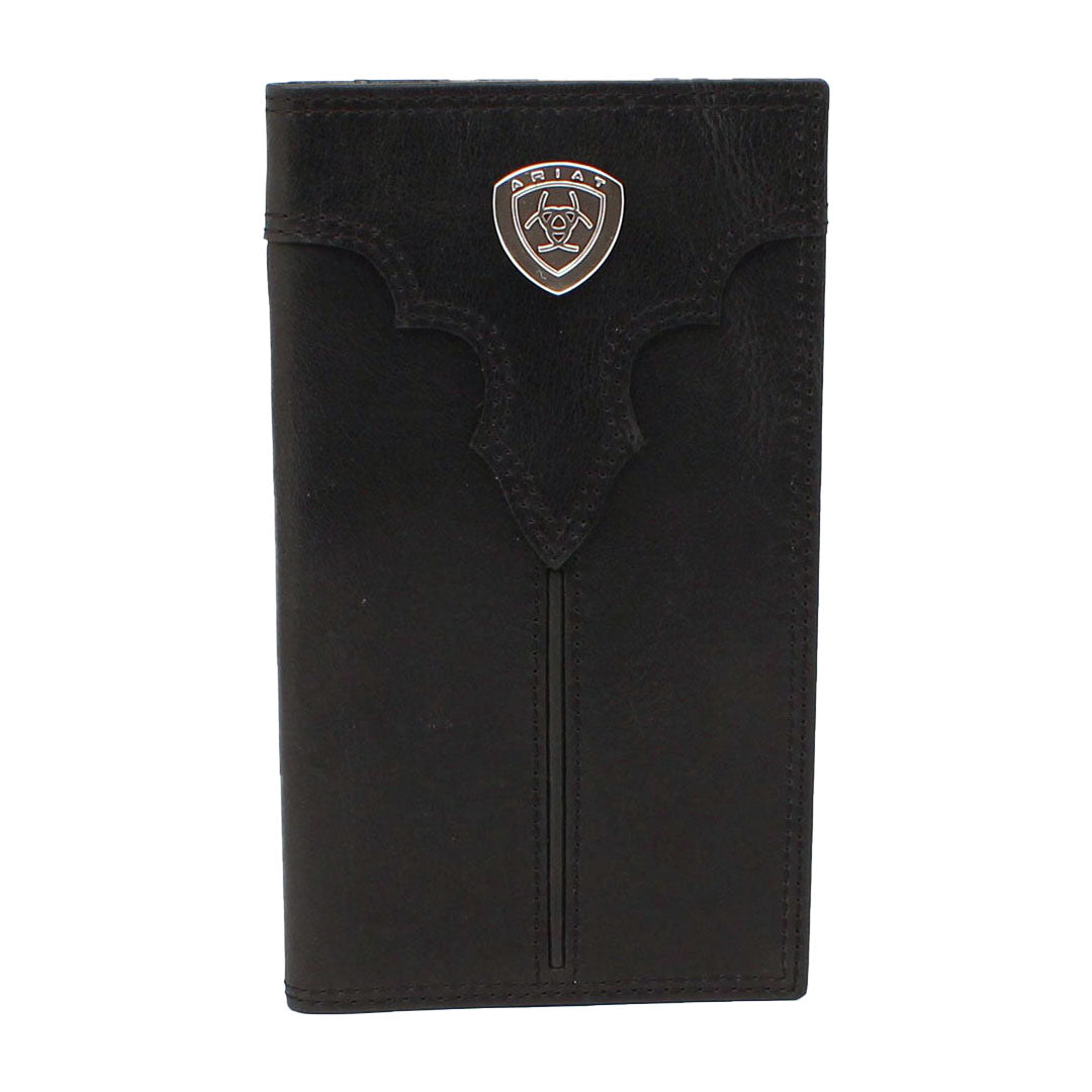 Ariat Men's Center Bump Shield Black Rodeo Wallet