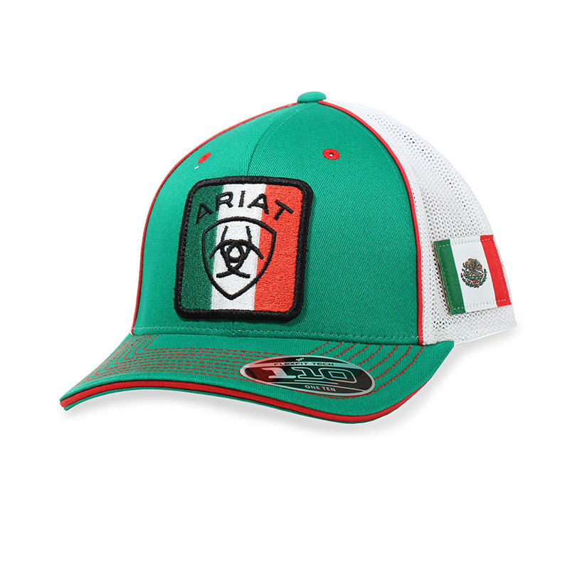 Ariat FlexFit 110 Mexico Flag Snap Back Cap - Green