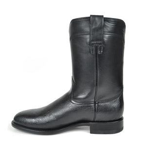 Gavel Men's Galveston Smooth Ostrich Roper Boots - Black