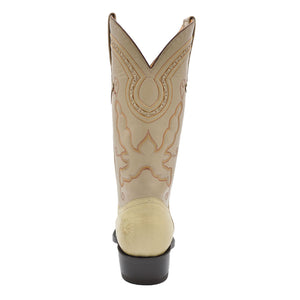 Gavel Men's Travis Smooth Ostrich Boots - Ivory