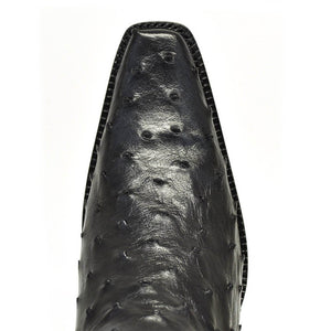 Gavel Men's Cortez Full Quill Ostrich Boots - Black