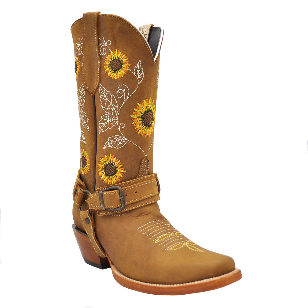 Cowgirl boots with sunflowers hotsell