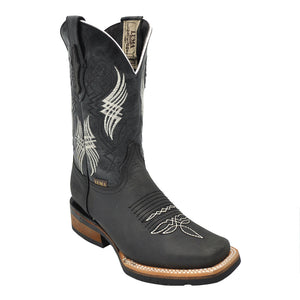 Luma Youth Kid's Rodeo Square Toe Black Western Boots