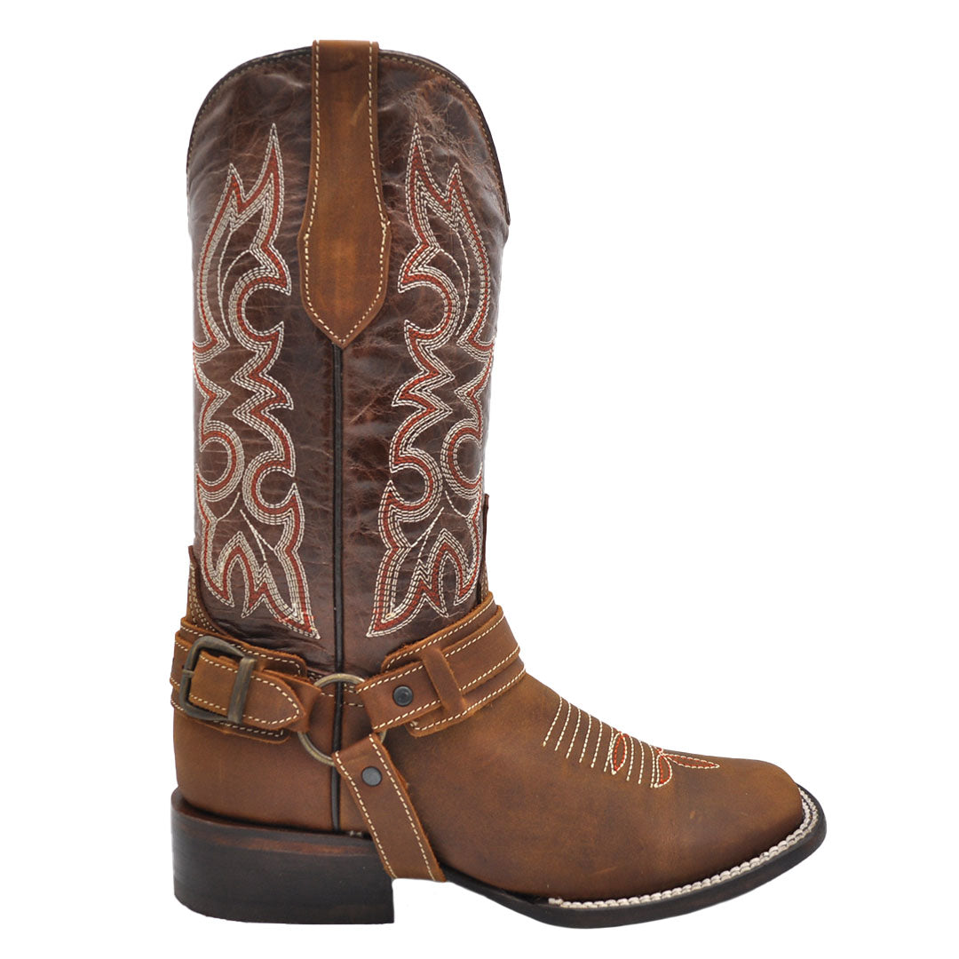 Luma Priscilla Women's Bulldog Brown Square Toe Western Boots