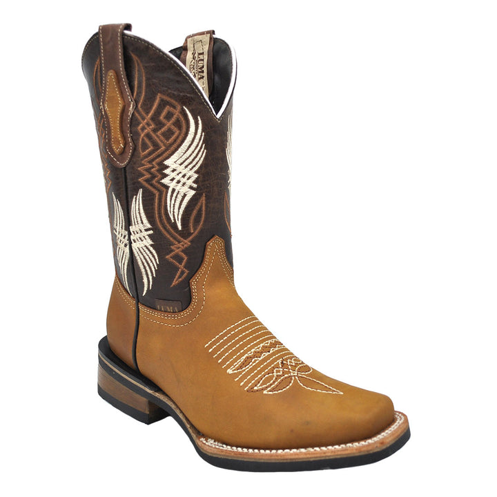 Luma Youth Kid's Rodeo Square Toe Brown Western Boots