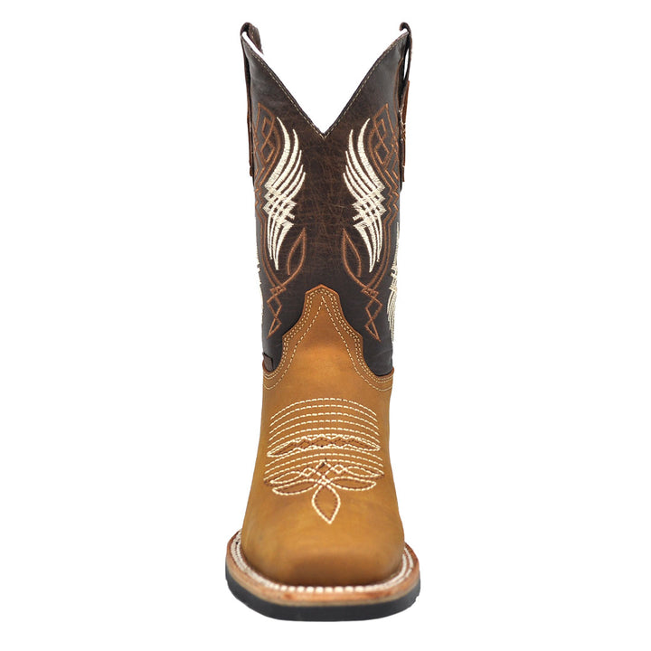 Luma Youth Kid's Rodeo Square Toe Brown Western Boots