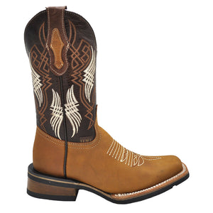 Luma Youth Kid's Rodeo Square Toe Brown Western Boots