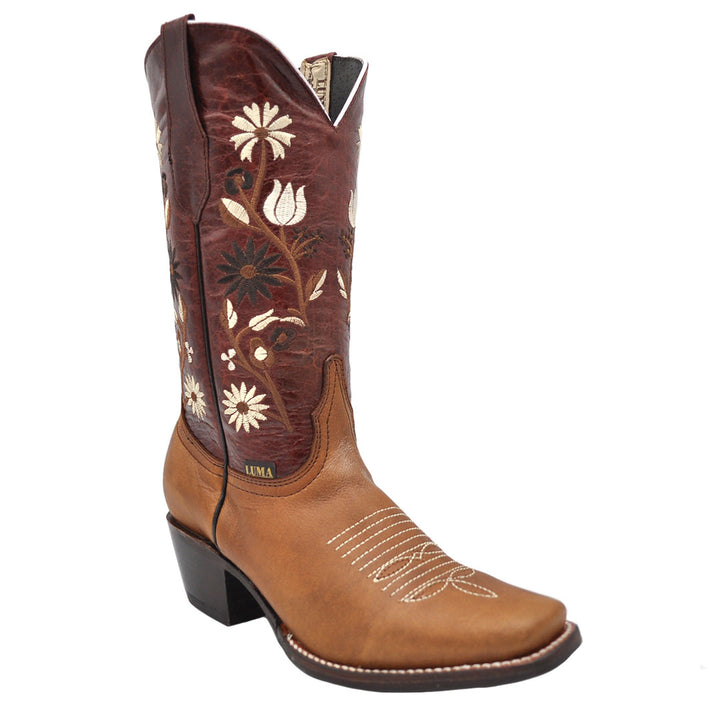 Luma Samantha Women's Tan Square Toe Western Boots