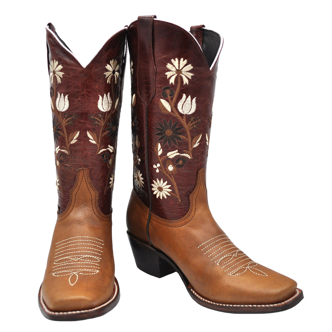 Luma Samantha Women's Tan Square Toe Western Boots