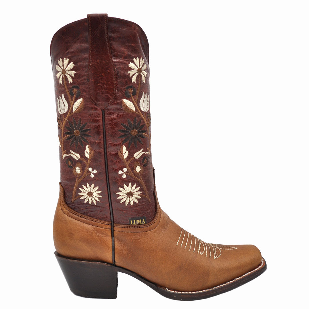 Luma Samantha Women's Tan Square Toe Western Boots