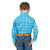 Wrangler Boy's Wrinkle Resist Long Sleeve Snap Shirt Blue