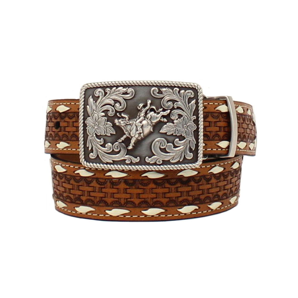 3D Kid's Reversible Basket Weave Tan Leather Belt