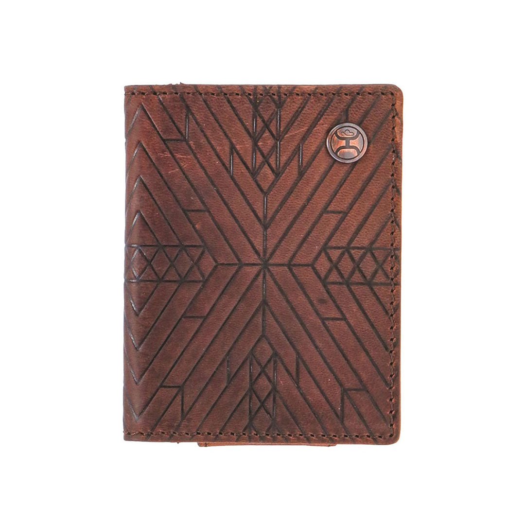 Hooey Aztec Embossed Brown Money Clip Wallet