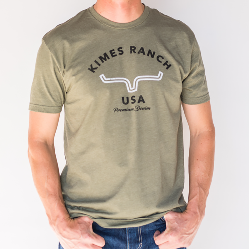 Kimes Ranch Men's Arch Military Green T-Shirt