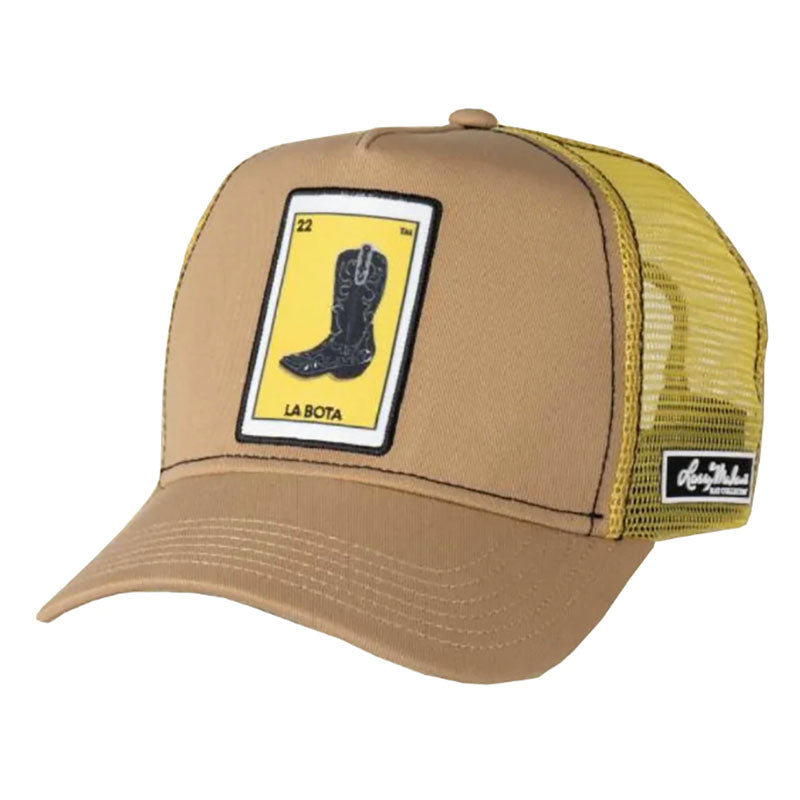 Larry Mahan Loteria La Bota Khaki Trucker Hat