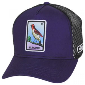 Larry Mahan Loteria El Pajaro Purple/Black Trucker Hat