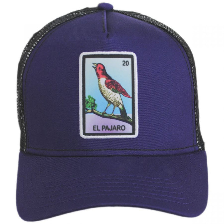 Larry Mahan Loteria El Pajaro Purple/Black Trucker Hat