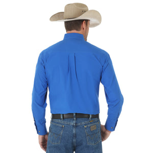 Wrangler Men's George Strait Long Sleeve Shirt Blue