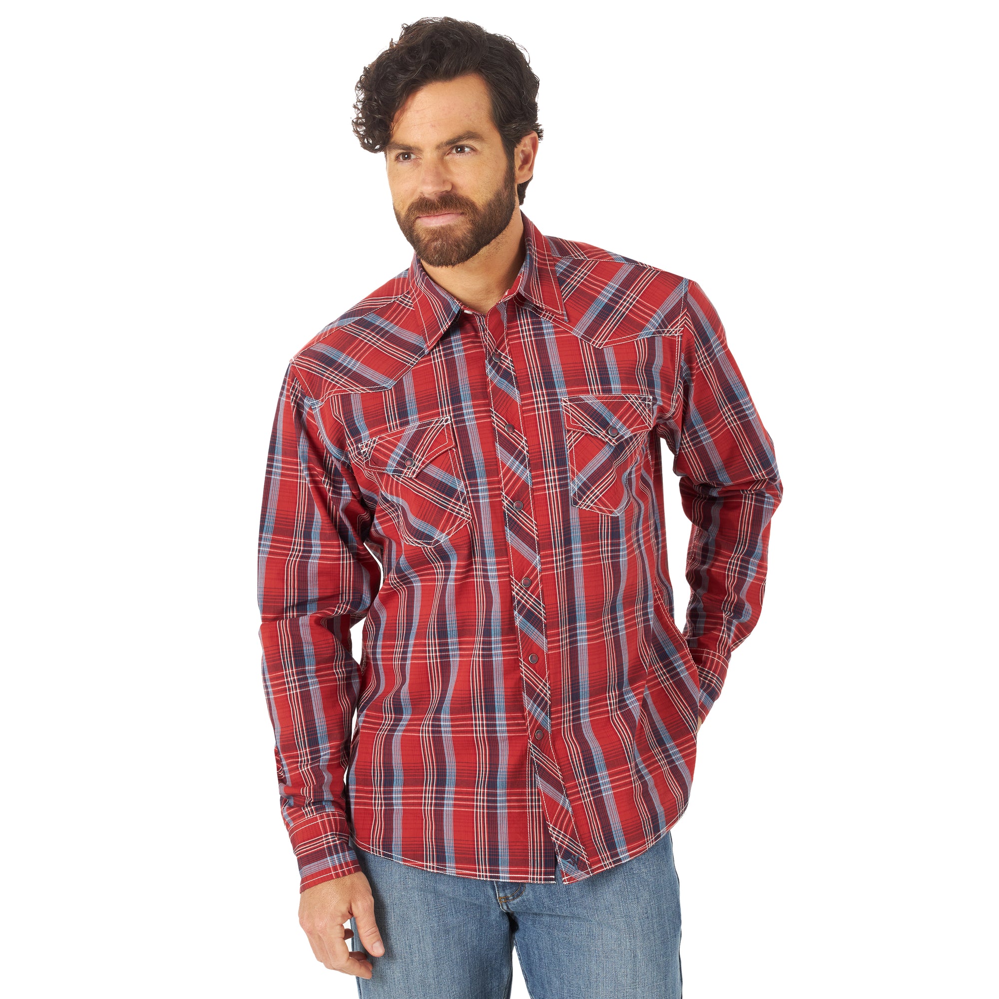 Wrangler Men's 20X Advanced Comfort Snap Shirt Red
