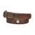 Nocona Men's Western Round Concho Lacing Brown Leather Belt