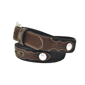 Nocona Men's Western Concho Black Leather Belt