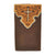 Nocona Tooled Leather Overlay w/ Cross Inlay Brown Rodeo Wallet