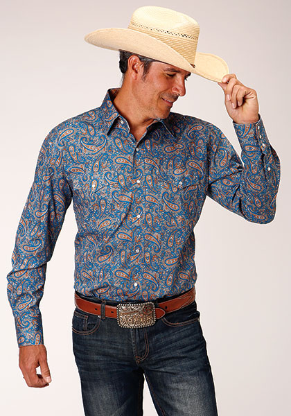 Roper Men's Amarillo Paisley Snap Shirt