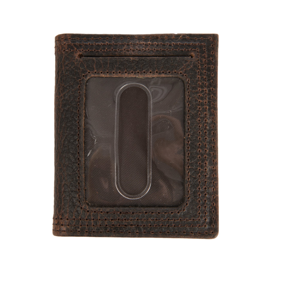 Ariat Performance Work Bi-Fold Money Clip Brown Leather Wallet