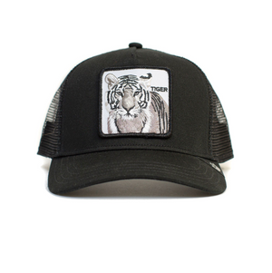 Goorin Bros White Tiger Black Trucker Hat