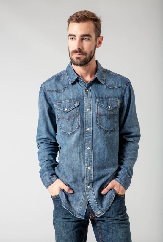 Kimes Ranch Men's Dark Indigo Denim Shirt