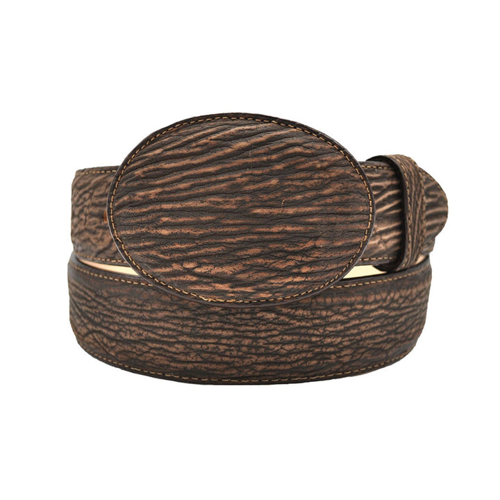 Gavel Men's Shark Western Belt - Sanded Safari Brown