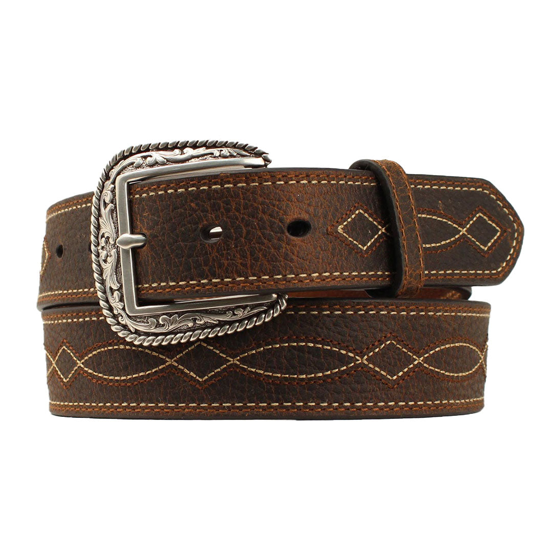 Ariat Men's Western Boot-stitch Leather Belt Brown