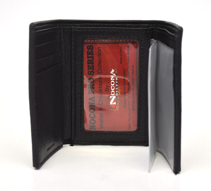 Nocona Pro Series Tooled Leather Tan Trifold Wallet