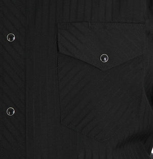 Wrangler Silver Edition Western Snap Long Sleeve Black Shirt