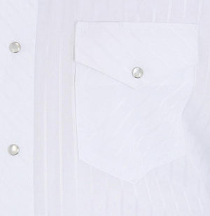 Wrangler Silver Edition Western Snap Long Sleeve White Shirt